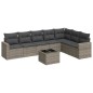 vidaXL Set de sofás de jardín 8 pzas y cojines ratán sintético gris vidaXL Set de sofás de jardín 8 pzas y cojines ratán sintético gris