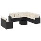 vidaXL Set de sofás de jardín 10 pzas cojines ratán sintético negro vidaXL Set de sofás de jardín 10 pzas cojines ratán sintético negro