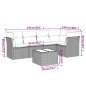 vidaXL Set de muebles de jardín 6 pzas y cojines ratán sintético gris