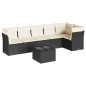 vidaXL Set de comedor de jardín 7 pzas y cojines ratán sintético negro vidaXL Set de comedor de jardín 7 pzas y cojines ratán sintético negro