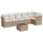 vidaXL Set sofás de jardín 7 piezas y cojines ratán sintético beige vidaXL Set sofás de jardín 7 piezas y cojines ratán sintético beige