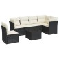 vidaXL Set de comedor de jardín 7 pzas y cojines ratán sintético negro vidaXL Set de comedor de jardín 7 pzas y cojines ratán sintético negro