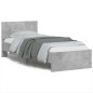 vidaXL Estructura de cama cabecero luces LED gris hormigón 75x190 cm