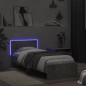 vidaXL Estructura de cama cabecero luces LED gris hormigón 75x190 cm