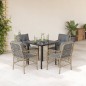 vidaXL Set comedor de jardín 5 pzas con cojines ratán sintético beige