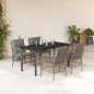 vidaXL Set comedor de jardín 5 pzas con cojines ratán sintético beige vidaXL Set comedor de jardín 5 pzas con cojines ratán sintético beige
