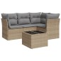 vidaXL Juego de sofás jardín con cojines 5 pzas ratán sintético beige vidaXL Juego de sofás jardín con cojines 5 pzas ratán sintético beige