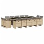 vidaXL Set comedor de jardín con cojines 15 pzas ratán sintético beige vidaXL Set comedor de jardín con cojines 15 pzas ratán sintético beige