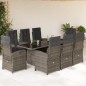 vidaXL Set comedor jardín 9 pzas y cojines ratán sintético gris vidaXL Set comedor jardín 9 pzas y cojines ratán sintético gris