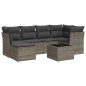 vidaXL Set de sofás de jardín 7 piezas con cojines ratán PE gris vidaXL Set de sofás de jardín 7 piezas con cojines ratán PE gris