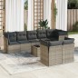 vidaXL Set de muebles de jardín 9 pzas y cojines ratán sintético gris vidaXL Set de muebles de jardín 9 pzas y cojines ratán sintético gris