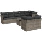 vidaXL Set de muebles de jardín 9 pzas y cojines ratán sintético gris vidaXL Set de muebles de jardín 9 pzas y cojines ratán sintético gris