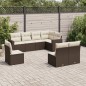 vidaXL Set sofás de jardín 8 piezas y cojines ratán sintético marrón