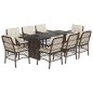 vidaXL Set comedor para jardín 9 pzas y cojines ratán sintético marrón vidaXL Set comedor para jardín 9 pzas y cojines ratán sintético marrón