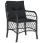 vidaXL Set de comedor de jardín 9 pzas y cojines ratán sintético negro