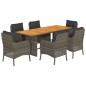 vidaXL Set comedor jardín 7 pzas y cojines ratán sintético gris vidaXL Set comedor jardín 7 pzas y cojines ratán sintético gris