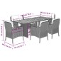 vidaXL Set comedor de jardín 7 pzas con cojines ratán sintético beige