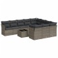 vidaXL Set de sofás de jardín 11 pzas y cojines ratán sintético gris vidaXL Set de sofás de jardín 11 pzas y cojines ratán sintético gris