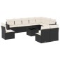 vidaXL Set de sofás de jardín 11 pzas y cojines ratán sintético negro vidaXL Set de sofás de jardín 11 pzas y cojines ratán sintético negro
