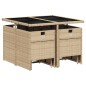 vidaXL Set comedor de jardín 9 pzas con cojines ratán sintético beige vidaXL Set comedor de jardín 9 pzas con cojines ratán sintético beige
