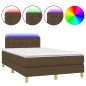 vidaXL Cama box spring con colchón y LED tela marrón oscuro 120x190 cm vidaXL Cama box spring con colchón y LED tela marrón oscuro 120x190 cm