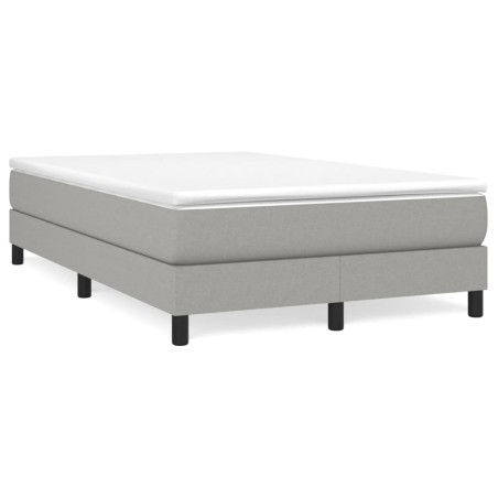 vidaXL Cama box spring con colchón tela gris claro 120x190 cm