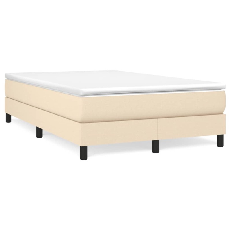 vidaXL Cama box spring con colchón tela color crema 120x190 cm