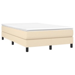 vidaXL Cama box spring con colchón tela color crema 120x190 cm