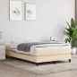 vidaXL Cama box spring con colchón tela color crema 120x190 cm