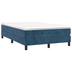vidaXL Cama box spring con colchón terciopelo azul oscuro 120x190 cm