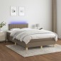 vidaXL Cama box spring con colchón y LED tela gris taupe 120x190 cm vidaXL Cama box spring con colchón y LED tela gris taupe 120x190 cm