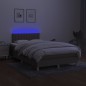 vidaXL Cama box spring con colchón y LED tela gris taupe 120x190 cm vidaXL Cama box spring con colchón y LED tela gris taupe 120x190 cm