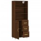 vidaXL Aparador alto madera contrachapada marrón roble 69,5x34x180 cm vidaXL Aparador alto madera contrachapada marrón roble 69,5x34x180 cm