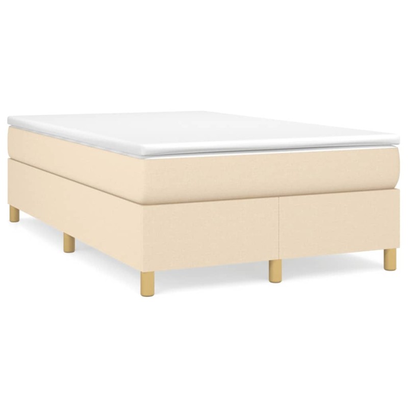 vidaXL Cama box spring con colchón tela color crema 120x190 cm vidaXL Cama box spring con colchón tela color crema 120x190 cm