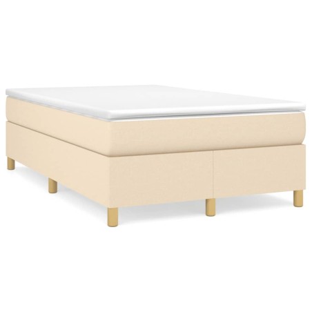 vidaXL Cama box spring con colchón tela color crema 120x190 cm