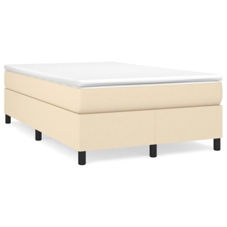 vidaXL Cama box spring con colchón tela color crema 120x190 cm