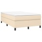 vidaXL Cama box spring con colchón tela color crema 120x190 cm
