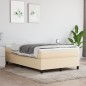 vidaXL Cama box spring con colchón tela color crema 120x190 cm