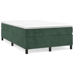 vidaXL Cama box spring con colchón terciopelo verde oscuro 120x190 cm