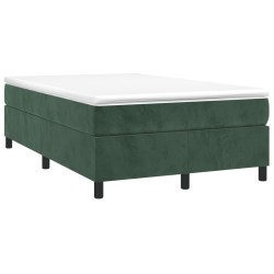 vidaXL Cama box spring con colchón terciopelo verde oscuro 120x190 cm