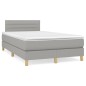 vidaXL Cama box spring con colchón y LED tela gris claro 120x190 cm vidaXL Cama box spring con colchón y LED tela gris claro 120x190 cm