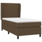 vidaXL Cama box spring con colchón tela marrón oscuro 90x190 cm vidaXL Cama box spring con colchón tela marrón oscuro 90x190 cm