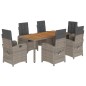 vidaXL Set comedor jardín 7 pzas y cojines ratán sintético gris vidaXL Set comedor jardín 7 pzas y cojines ratán sintético gris