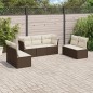 vidaXL Juego de sofás de jardín 7 piezas con cojines ratán PE marrón vidaXL Juego de sofás de jardín 7 piezas con cojines ratán PE marrón
