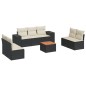 vidaXL Set de sofás de jardín 8 piezas y cojines ratán sintético negro vidaXL Set de sofás de jardín 8 piezas y cojines ratán sintético negro