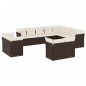 vidaXL Set de sofás de jardín y cojines 12 pzas ratán sintético marrón vidaXL Set de sofás de jardín y cojines 12 pzas ratán sintético marrón
