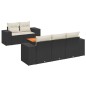 vidaXL Set de sofás de jardín 6 piezas y cojines ratán sintético negro vidaXL Set de sofás de jardín 6 piezas y cojines ratán sintético negro