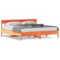 vidaXL Estructura cama con cabecero madera pino marrón cera 200x200 cm