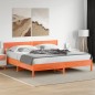 vidaXL Estructura cama con cabecero madera pino marrón cera 200x200 cm
