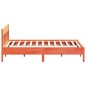 vidaXL Estructura cama con cabecero madera pino marrón cera 200x200 cm